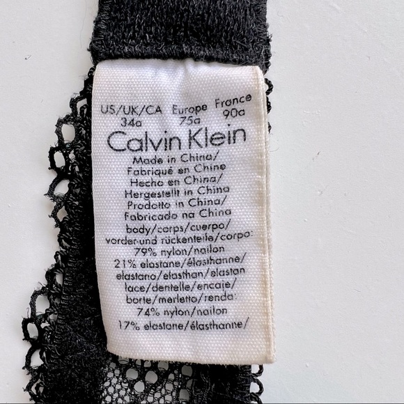 Calvin Klein Black Lace Bra 34A - Picture 7 of 8